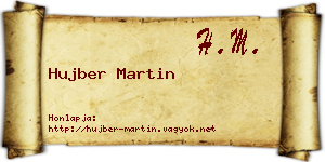Hujber Martin névjegykártya